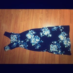 Navy blue maxi with blue flowers